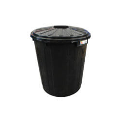 BASURERO NEGRO 60 LITROS CON TAPA (6 UN)