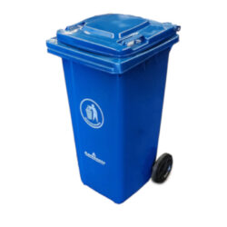 CONTENEDOR BASURA PLASTICO 120 LTS AZUL