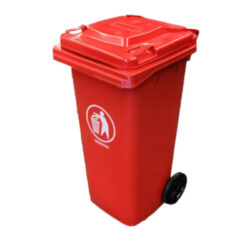 CONTENEDOR BASURA PLASTICO 120 LTS ROJO