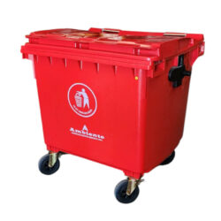CONTENEDOR BASURA PLASTICO 1100 LTS COLOR ROJO
