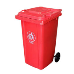 CONTENEDOR BASURA PLASTICO 240 LTS COLOR ROJO