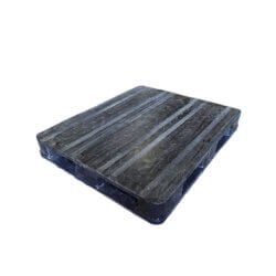 PALLET PLASTICO LISO 6 RIELES RACK 100% RECICLADO NEGRO